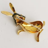 Gold Rabbit Brooch