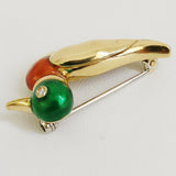 Gold and Diamond Duck Brooch