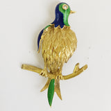 Gold and Diamond Bird Brooch