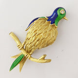 Gold and Diamond Bird Brooch