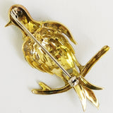 Gold and Diamond Bird Brooch