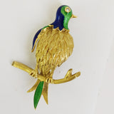 Gold and Diamond Bird Brooch