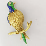 Gold and Diamond Bird Brooch