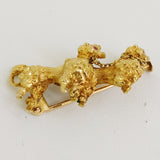 Gold Poodles Brooch