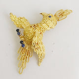 Gold and Sapphire Bird Brooch