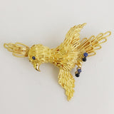 Gold and Sapphire Bird Brooch