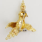 Gold and Sapphire Bird Brooch