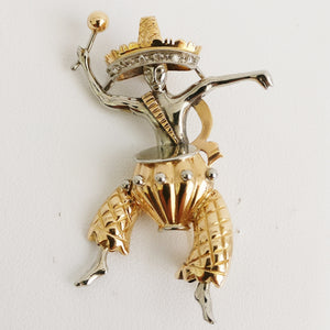 Gold Musician Vintage Style Brooch