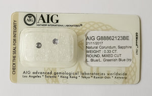 Sapphire 0.33ct AIG Certified