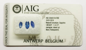 Sapphire 1.33ct AIG Certified