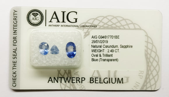 Sapphire 2.49ct AIG Certified