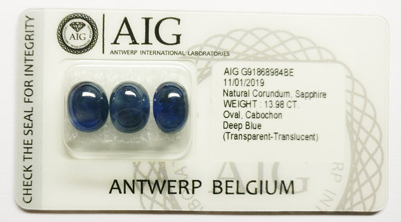 Sapphire 13.98ct AIG Certified