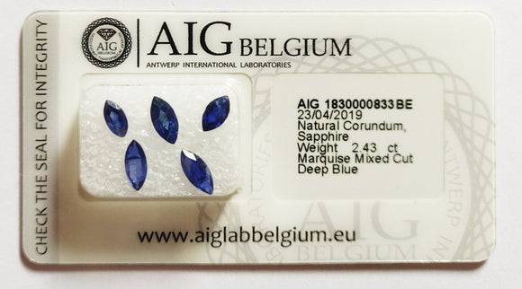 Sapphire 2.43ct AIG Certified