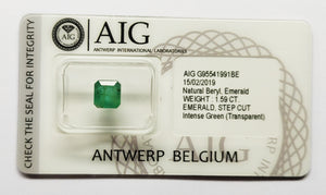 Emerald 1.59ct AIG Certified