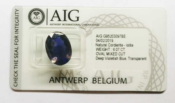 Iolite 6.07ct AIG Certified