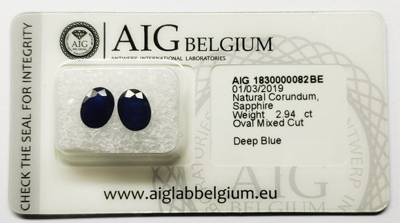 Sapphire 2.94ct AIG Certified
