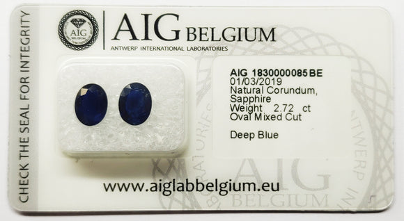 Sapphire 2.72ct AIG Certified