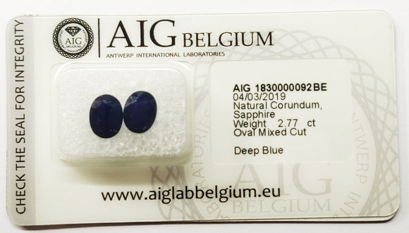 Sapphire 2.77ct AIG Certified