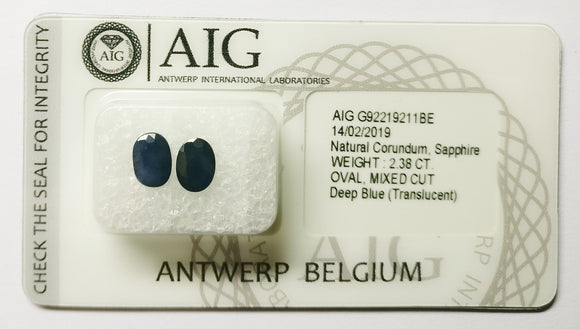 Sapphire 2.38ct AIG Certified