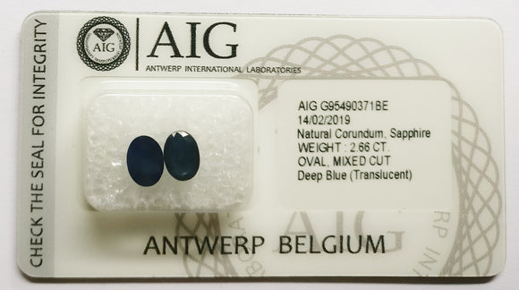 Sapphire 2.66ct AIG Certified