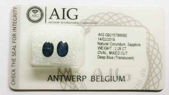 Sapphire 2.28ct AIG Certified