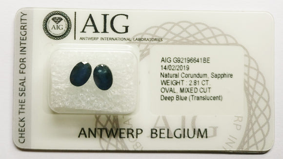 Sapphire 2.81ct AIG Certified