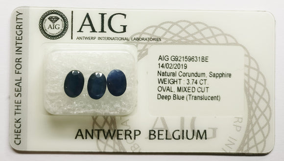 Sapphire 3.74ct AIG Certified