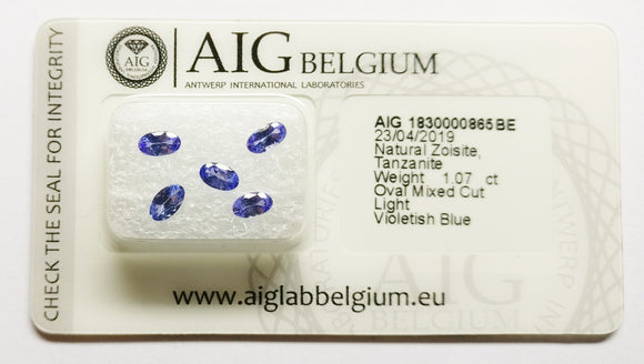 Tanzanite 1.07ct AIG Certified