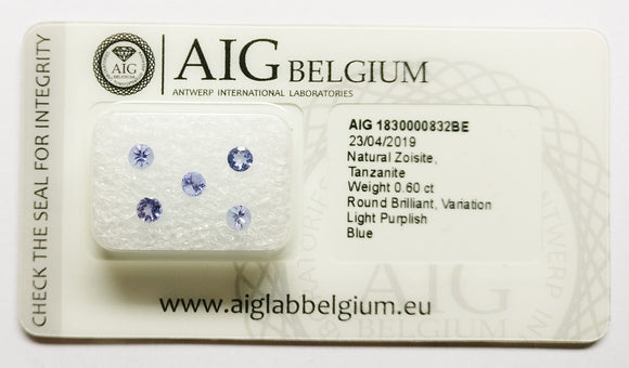 Tanzanite 0.60ct AIG Certified