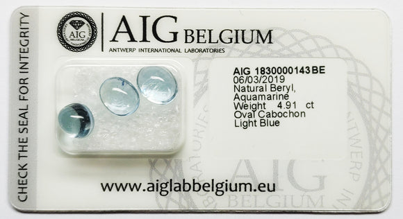 Aquamarine 4.91ct AIG Certified