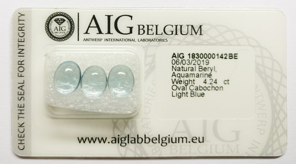 Aquamarine 4.24ct AIG Certified