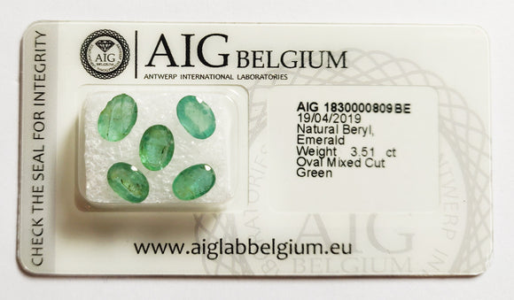 Emerald 3.51ct AIG Certified