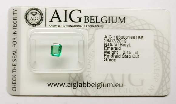 Emerald 0.45ct AIG Certified