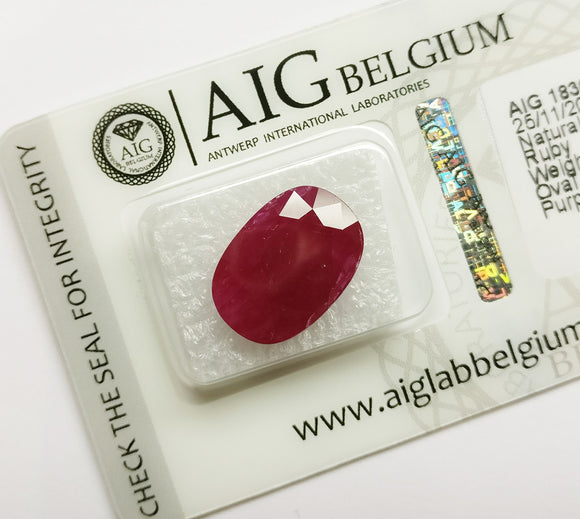 Ruby 9.09ct AIG Certified