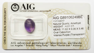 Amethyst 4.01ct AIG Certified