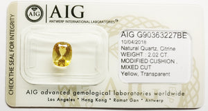 Citrine 2.02ct AIG Certified