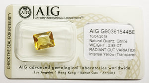 Citrine 2.89ct AIG Certified