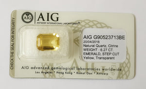 Citrine 6.27ct AIG Certified