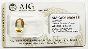 Citrine 2.53ct AIG Certified