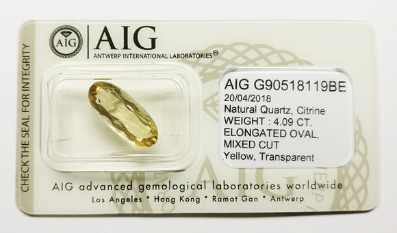 Citrine 4.09ct AIG Certified