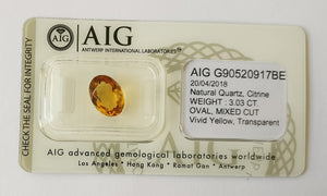 Citrine 3.03ct AIG Certified