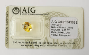 Citrine 2.15ct AIG Certified