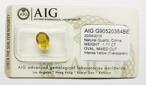 Citrine 1.71ct AIG Certified