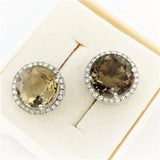 11.10ct Smokey Quartz Earrings