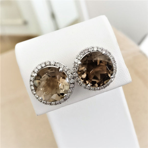 11.10ct Smokey Quartz Earrings