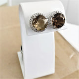 11.10ct Smokey Quartz Earrings