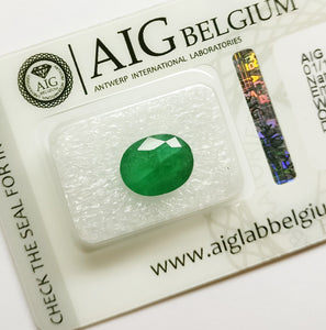 Emerald 2.28ct AIG Certified