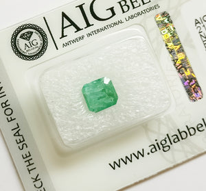 Emerald 0.79ct AIG Certified