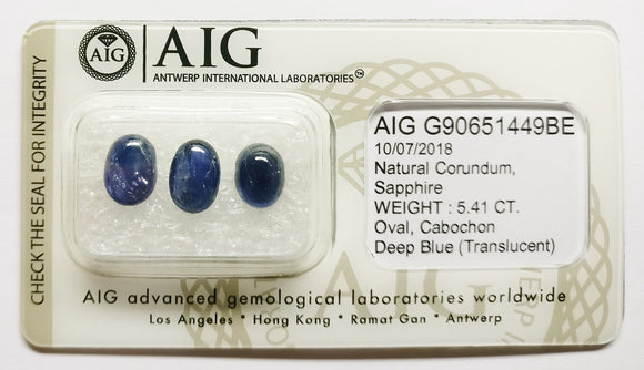 Sapphire 5.41ct AIG Certified