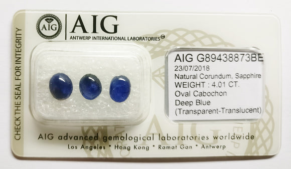 Sapphire 4.01ct AIG Certified